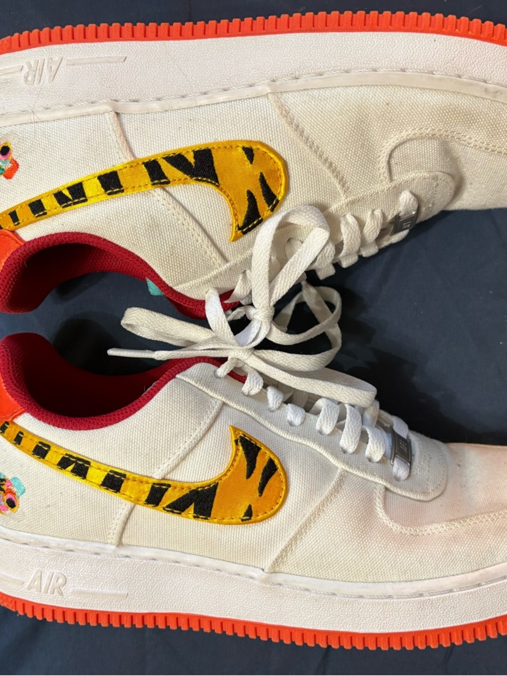 Women's White Athletic Sneakers with Red Accent - Picture 2 of 6